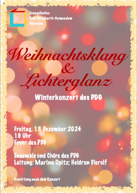 Weihnachtskonzert PDG 2024 Flyer