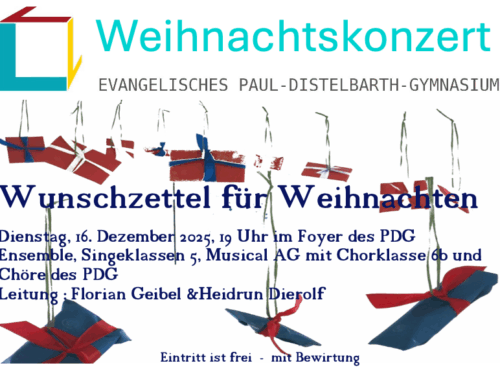 „Wunschzettel für Weihnachten“ – Festliches Weihnachtskonzert am Evangelischen Paul-Distelbarth-Gymnasium